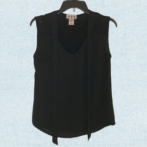 Black Front Bow Blouse
